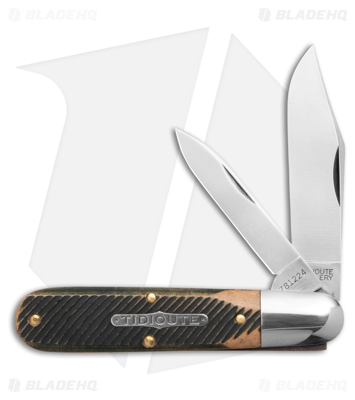 GEC Tidioute Bullet End Barlow Knife 3.6" Woodland Sawcut Richlite