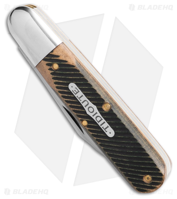 GEC Tidioute Bullet End Barlow Knife 3.6" Woodland Sawcut Richlite