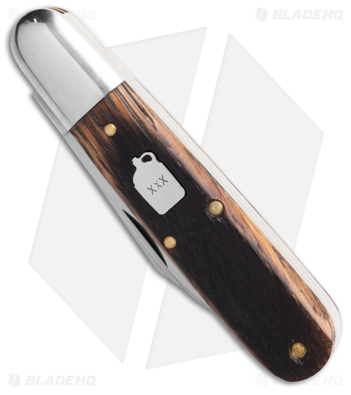 GEC Tidioute Cutlery Bullet Barlow Charred Barrel Oak Barlow Knife (2.8" Satin)