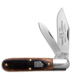 GEC Tidioute Cutlery Bullet Barlow Charred Barrel Oak Barlow Knife (2.8" Satin)