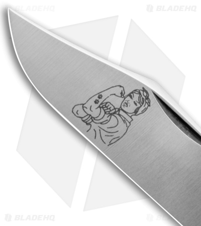 GEC Tidioute Cutlery Rozee Barlow Knife Jigged Black Delrin (2.8" Satin)