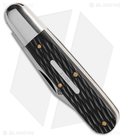 GEC Tidioute Cutlery Rozee Barlow Knife Jigged Black Delrin (2.8" Satin)