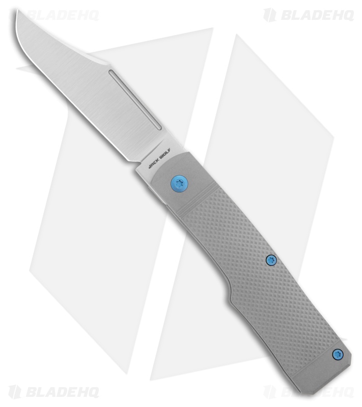 Jack Wolf Knives Gunslinger Jack Knife Checkered Titanium