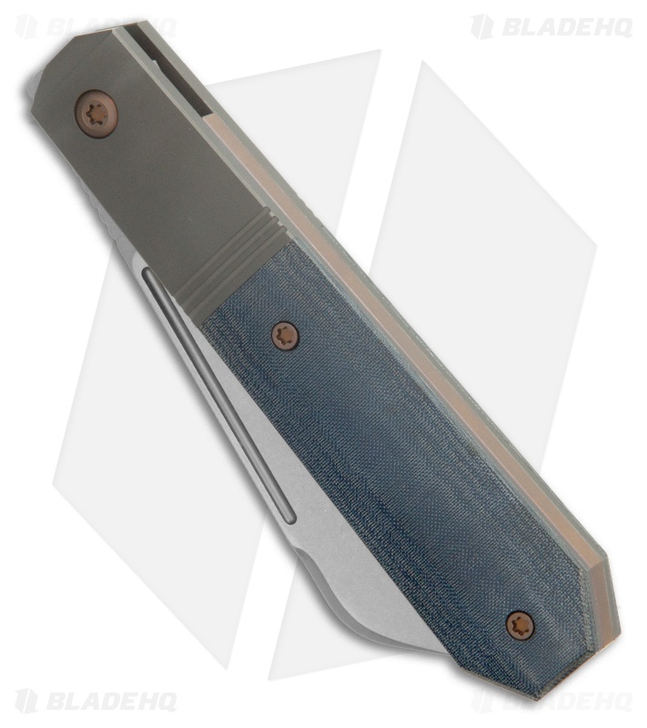 Jack Wolf Knives After Hours Jack Frame Lock Knife Blue Linen Micarta (3.15" SW)