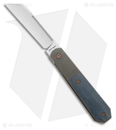 Jack Wolf Knives After Hours Jack Frame Lock Knife Blue Linen Micarta (3.15" SW)