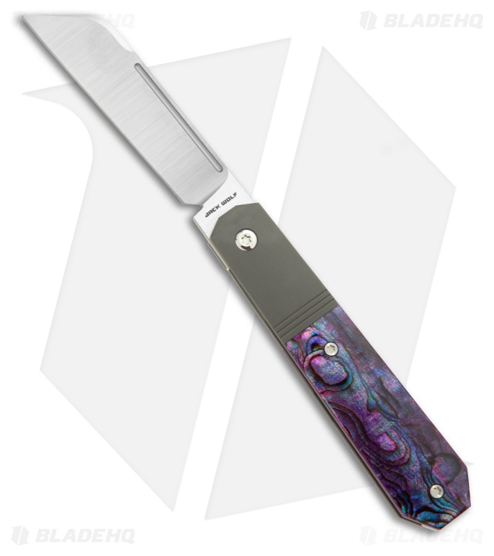 Jack Wolf Knives After Hours Jack Frame Lock Knife Purple Abalone (3.15" Satin)