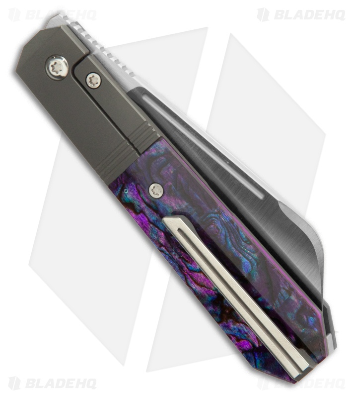 Jack Wolf Knives After Hours Jack Frame Lock Knife Purple Abalone (3.15" Satin)