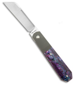Jack Wolf Knives After Hours Jack Frame Lock Knife Purple Abalone (3.15" Satin)