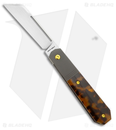 Jack Wolf Knives After Hours Jack Frame Lock Knife Tortoise (3.15" Satin)