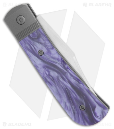 Jack Wolf Knives Benny's Clip Slip Joint Knife Purple Kirinite (3" Hand Satin)