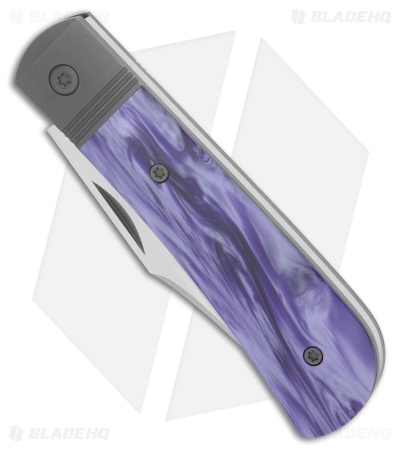 Jack Wolf Knives Benny's Clip Slip Joint Knife Purple Kirinite (3" Hand Satin)