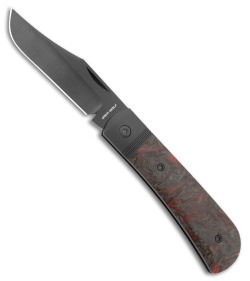 Jack Wolf Knives Benny's Clip Slip Joint Knife Red Dark Matter CF (3&quot; Black) | 218166
