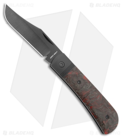 Jack Wolf Knives Benny's Clip Knife Red Dark Matter CF Black