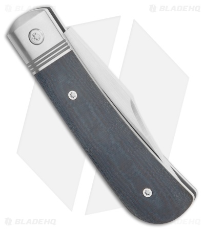 Jack Wolf Knives Benny's Clip Steel Series Knife  Blue Micarta (3" Satin)
