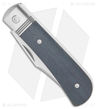 Jack Wolf Knives Benny's Clip Steel Series Knife  Blue Micarta (3" Satin)