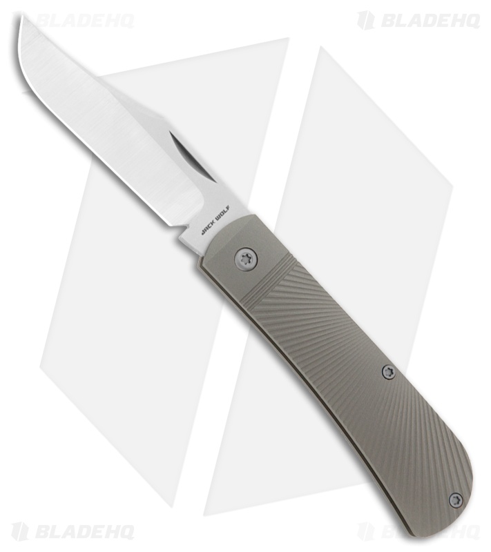 Jack Wolf Knives Benny's Clip Knife Gray Starburst Ti Satin