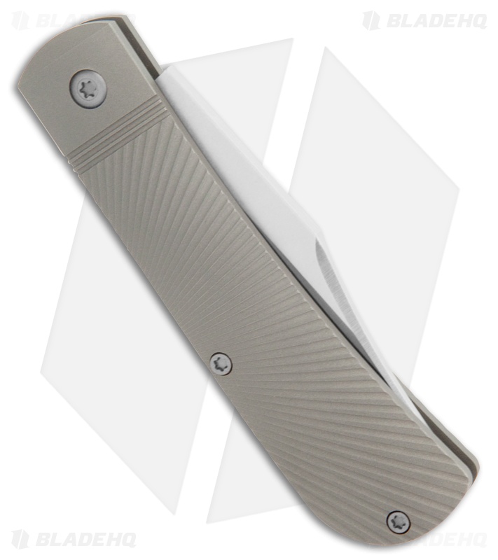 Jack Wolf Knives Benny's Clip Slip Joint Knife Gray Starburst Ti (3" Satin)