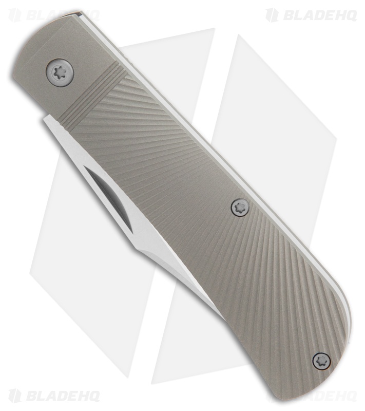Jack Wolf Knives Benny's Clip Slip Joint Knife Gray Starburst Ti (3" Satin)