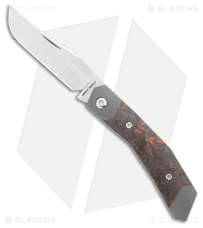Jack Wolf Knives Mini Cyborg Jack Knife Orange CF Satin