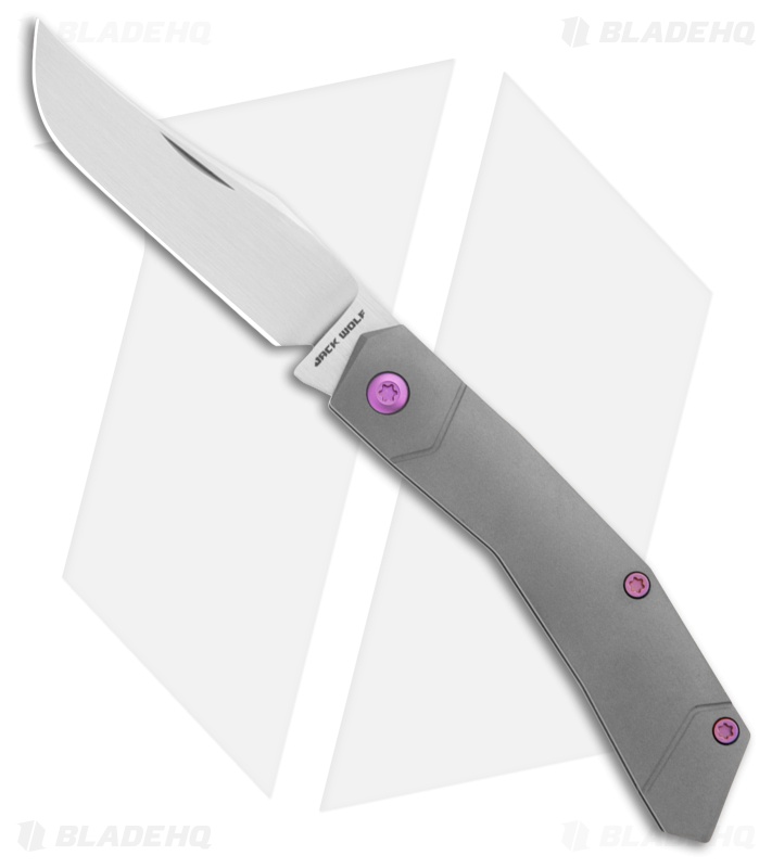 Jack Wolf Mini Cyborg Jack Slip Joint Knife Ti/Pink Hardware (2.6" Hand Satin)