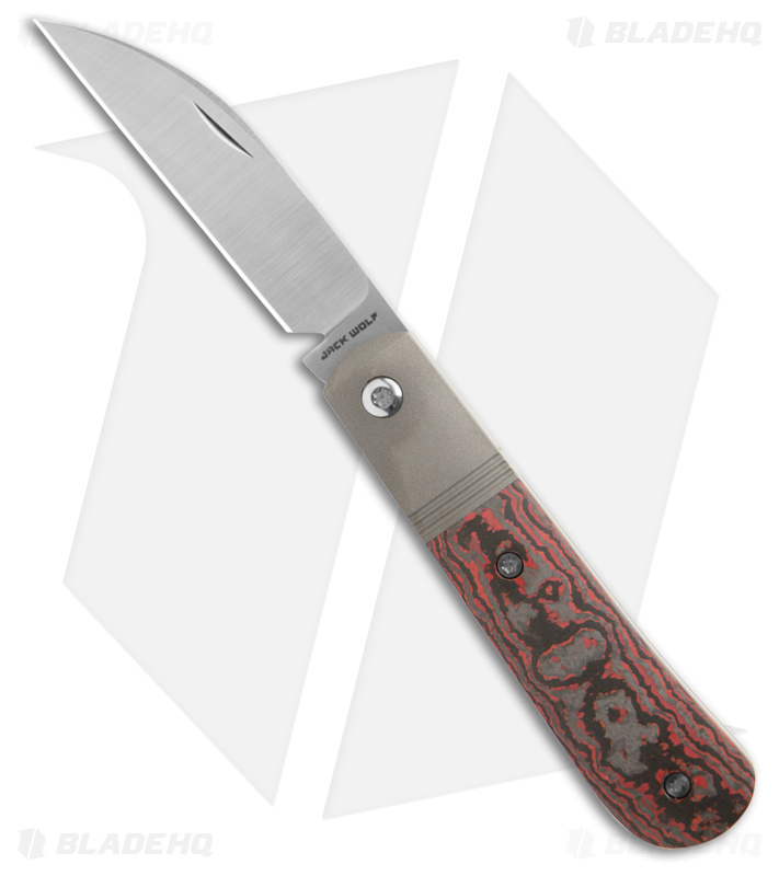 Jack Wolf Knives Laid Back Jack Slip Joint Knife Lava Flow Fat Carbon (2.8" Sat)