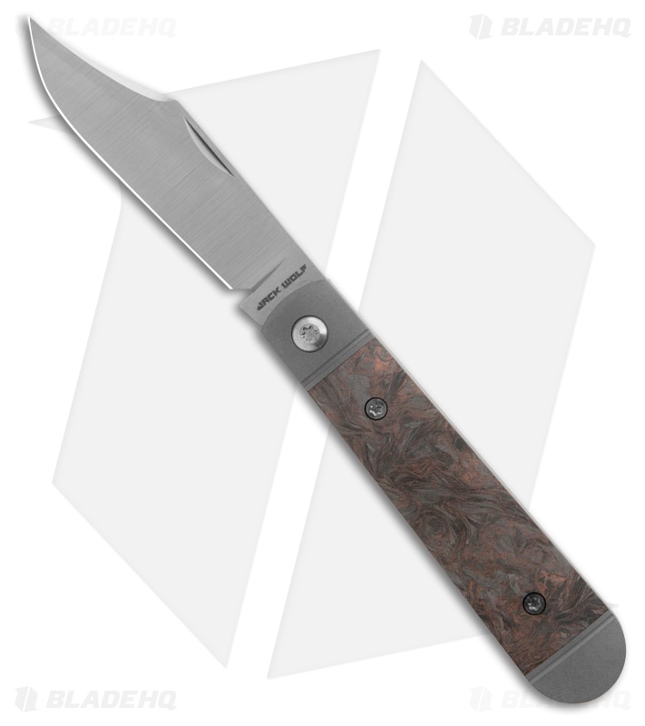 Jack Wolf Knives Little Bro Jack Slip Joint Knife Dark Matter Copper Fat Carbon