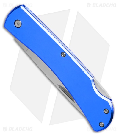 Bear & Son Large Farmhand Lock Back Knife Blue Aluminum (3.5" Satin)