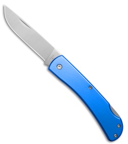 Bear & Son Large Farmhand Lock Back Knife Blue Aluminum (3.5" Satin)