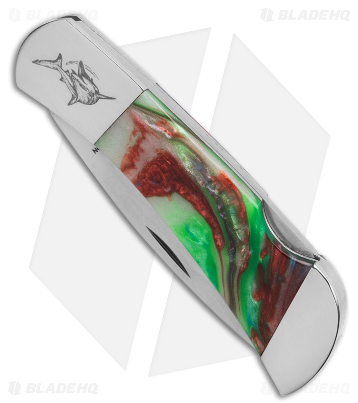 Bear & Son Lockback Coral Reef Resin Handle (2.50" Stonewash)