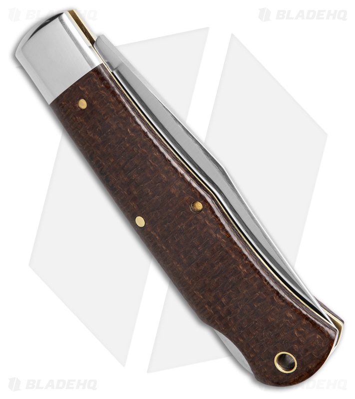 mierin.1117 　ダブルブラウン GEC Tidioute Missouri Trader Lockback Knife Brown Burlap Micarta