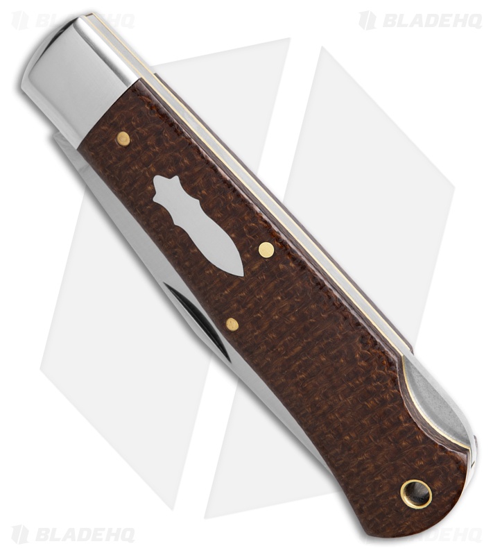 GEC Tidioute Missouri Trader Lockback Knife Brown Burlap Micarta