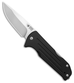 Main Street Bourbon Lockback Drop Point Black G-10 (3.00" Stonewash)