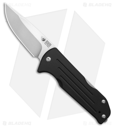 Main Street Bourbon Lockback Drop Point Black G-10 (3.00" Stonewash)