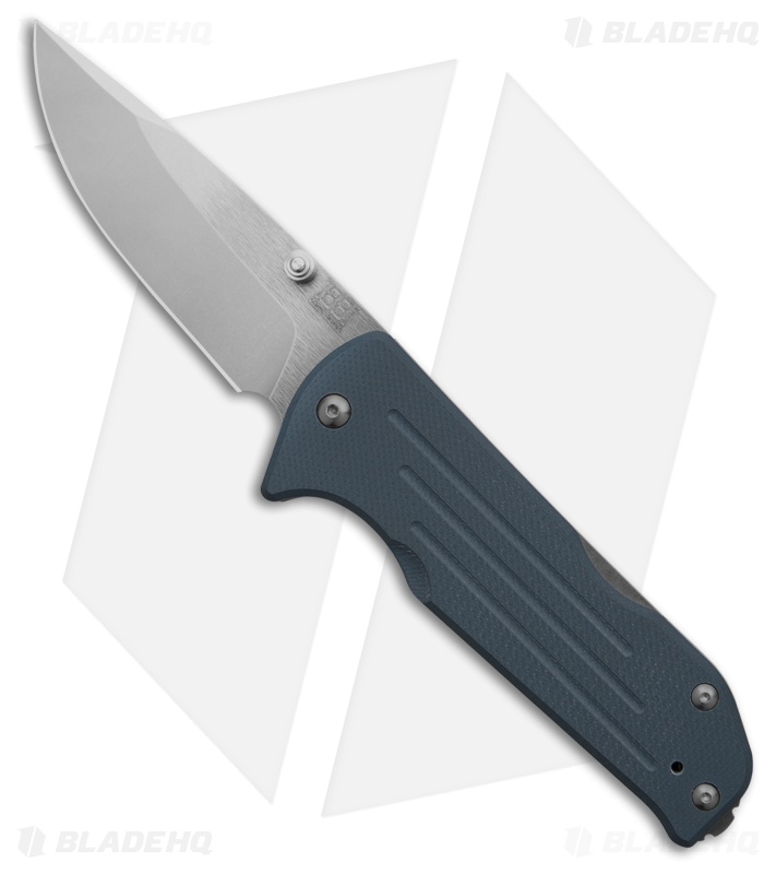 Main Street Bourbon Lockback Drop Point Denim G-10 (3.00" Stonewash)