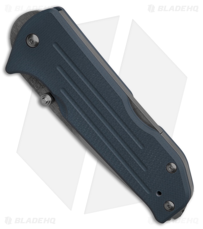 Main Street Bourbon Lockback Drop Point Denim G-10 (3.00" Stonewash)