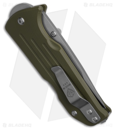 Main Street Bourbon Lockback Drop Point OD Green G-10 (3.00" Stonewash)