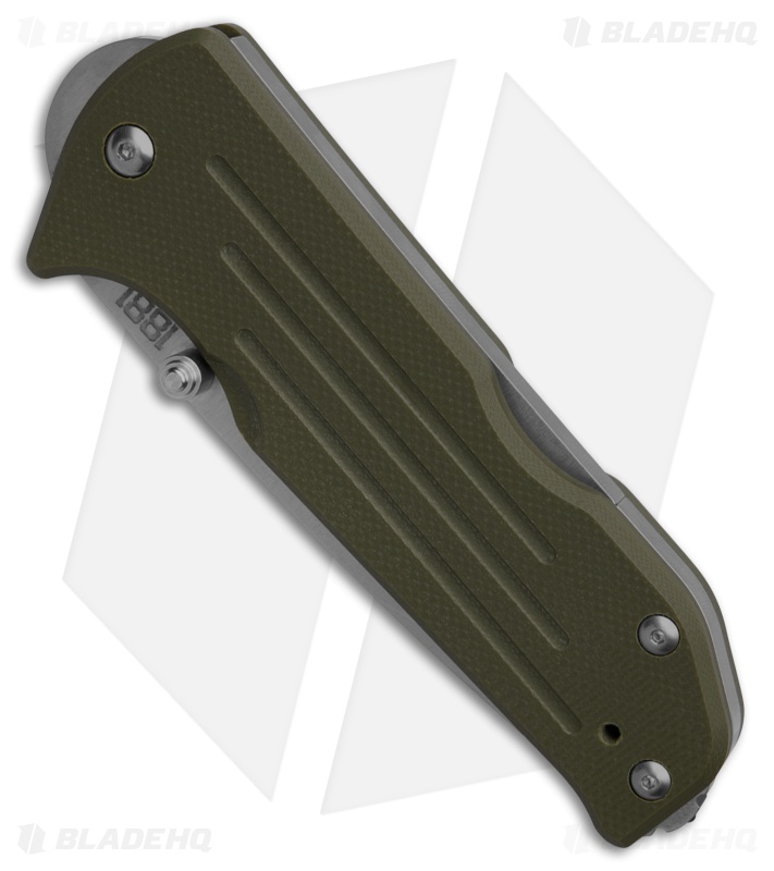 Main Street Bourbon Lockback Drop Point OD Green G-10 (3.00" Stonewash)