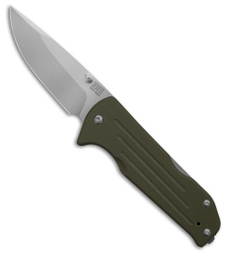 Main Street Bourbon Lockback Drop Point OD Green G-10 (3.00" Stonewash)