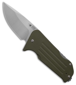 Main Street Broadway Lockback Drop Point OD Green G-10 (3.00" Stonewash)