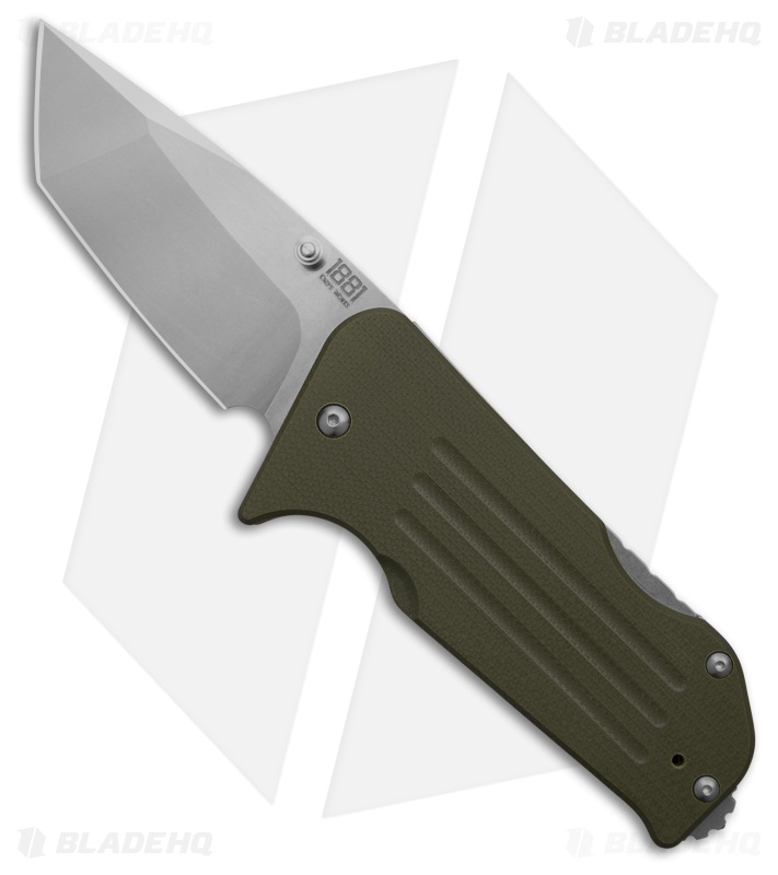 Main Street Broadway Lockback Tanto OD Green G-10 (3.00" Stonewash)