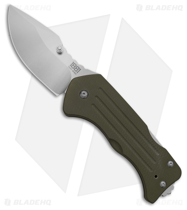 Main Street Lombard Lockback Drop Point OD Green G-10 (2.625" Stonewash)