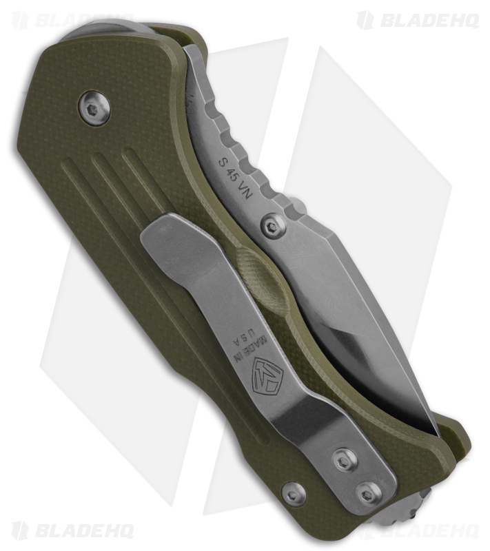 Main Street Lombard Lockback Drop Point OD Green G-10 (2.625" Stonewash)