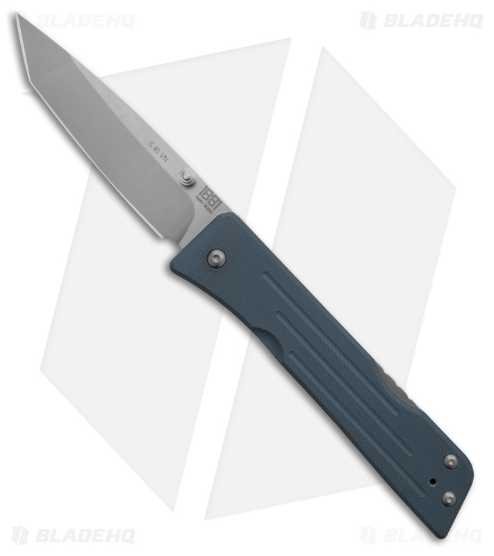Main Street Route 66 Lockback Tanto Denim Blue G-10 (3.25" Stonewash)