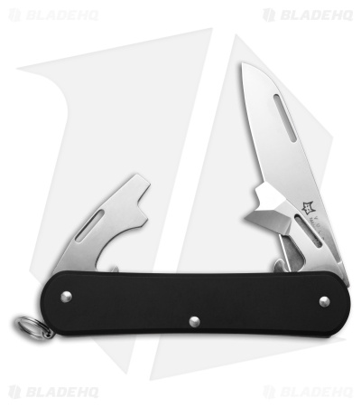 Fox Knives Vulpis 3-in-1 Slipjoint Knife Black Alum (2.2" Polish) FX-VP130-3 BK