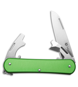 Fox Knives Vulpis 3-in-1 Slipjoint Knife Green Alum (2.2" Polish) FX-VP130-3 OD