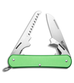 Fox Knives Vulpis 4-in-1 Slipjoint Knife Green Alum (2.2" Polish) FX-VP130-S4 OD