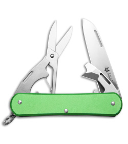 Fox Knives Vulpis 4-in-1 Slipjoint Knife Green Alum (2.2" Polish) FX-VP130-F4 OD