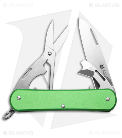 Fox Knives Vulpis 4-in-1 Slipjoint Knife Green Alum (2.2" Polish) FX-VP130-F4 OD