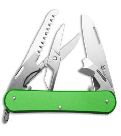 Fox Knives Vulpis 5-in-1 Slipjoint Knife Green Alum (2.2" Polish) FX-VP130-SF5OD