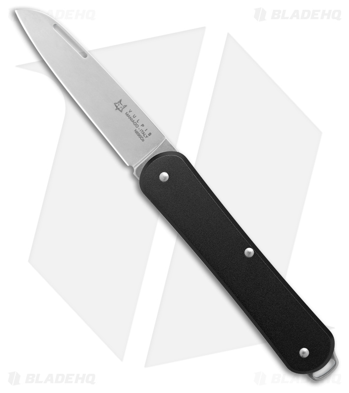 Fox Knives Vulpis Slipjoint Knife Black Aluminum (2.2" Polished) FX-VP130 BK